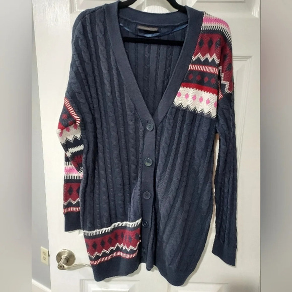 NWOT Lane Bryant Classic Button-Front Cable & Jacquard Cardigan - Picture 2 of 13